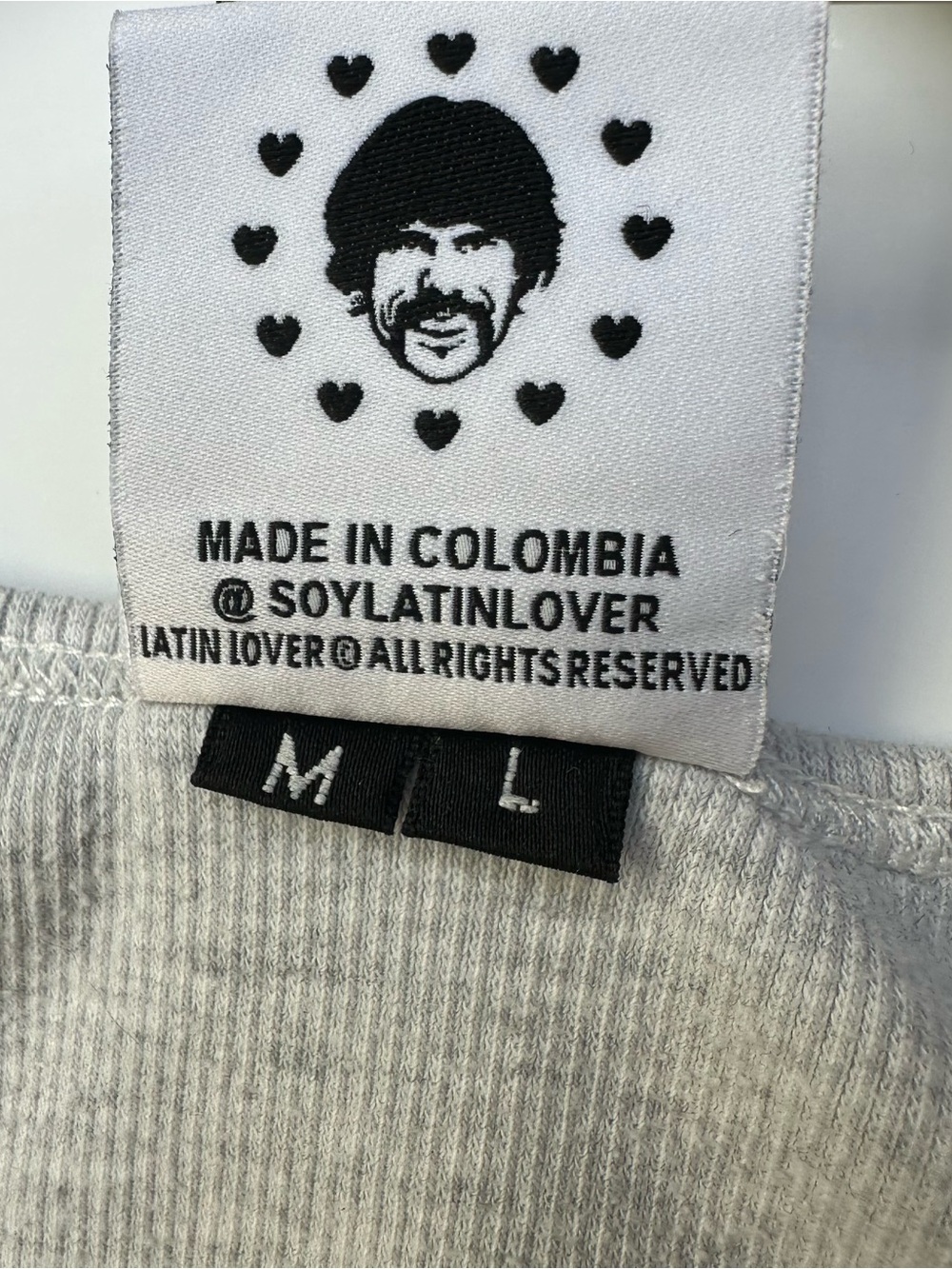 Colombian Brand Latin Lover Women’s Tank Top Gray with Pink Size M